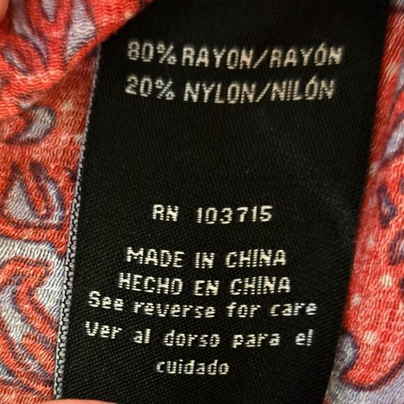 EC ZAC & RACHEL BOHO SHORT SLEEVE PAISLEY TOP SZ. 3X - Picture 4 of 4